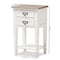 Baxton Studio Dauphine Oak and White Wash Distressed Finish Wood Nightstand 137-7577 - alternate 7